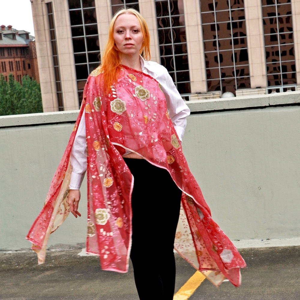 Exclusive, vintage, embroidered Indian wrap!